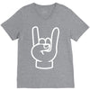 rock and roll throwing horns V-Neck Tee