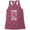think outside the box Racerback Tank
