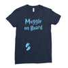 Muggle On Board Blue Ladies Fitted T-Shirt
