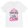 Celebrating With the 6th Birthday Queen V-Neck Tee