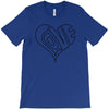 men's love heart outline valentine's day t shirt T-Shirt