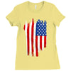 sa distress flag cool american Ladies Fitted T-Shirt