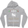 leo christmas ugly sweater Zipper Hoodie
