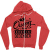 Queens Are Born In December Zipper Hoodie