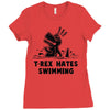 trex hates swimming Ladies Fitted T-Shirt