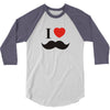 i love mustache 3/4 Sleeve Shirt