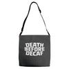 death before decaf (2) Adjustable Strap Totes