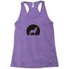 wolf howling at moon Racerback Tank