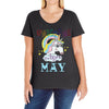 unicorns are born in may cute unicorn Ladies Curvy T-Shirt