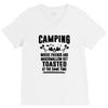 Camping Where Friends And Marshmallow Get Toasted At The Same Time V-Neck Tee