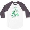 paris script eiffel tower french france 3/4 Sleeve Shirt
