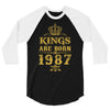 kings are born in 1987 3/4 Sleeve Shirt