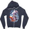 octopus vs shark Zipper Hoodie