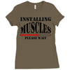 installing muscles Ladies Fitted T-Shirt