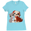 nice cat and dog Ladies Fitted T-Shirt