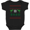 ugly dinosaur christmas Baby Bodysuit