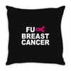 fuck breast cancer Throw Pillow