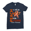 I Wear Peach For Uterine Cancer Awareness Ladies Fitted T-Shirt