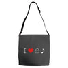 i love house music Adjustable Strap Totes