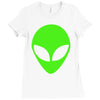 uomo alieno ufo stampa verde fluo divertente mitiche Ladies Fitted T-Shirt