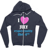 i love july especially the 4th Zipper Hoodie