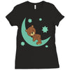 brown sleep Ladies Fitted T-Shirt