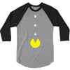 funny 80s pacman 'eating buttons' 3/4 Sleeve Shirt