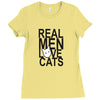 real men love cat Ladies Fitted T-Shirt