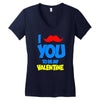 moustache you to be my valentine Women's V-Neck T-Shirt