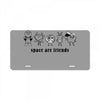 space are friends black License Plate