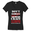 don't flirt with me i love may girl she is a crazy scorpio she will mu Women's V-Neck T-Shirt