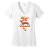 Sleeps With Dachshund Women's V-Neck T-Shirt