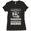 Never Underestimate A Grandfather With An Engineer Degree Ladies Fitted T-Shirt