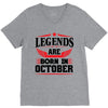 Legends Are Born In October V-Neck Tee