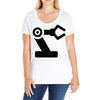 black robot Ladies Curvy T-Shirt
