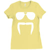 aviator sunglasses horseshoe fu manchu biker mustache Ladies Fitted T-Shirt