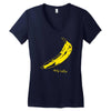retro velvet underground andy warhol banana rock black t shirt sz s m Women's V-Neck T-Shirt