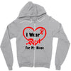 niece i wear a red heart ribbon Zipper Hoodie