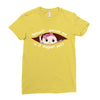 August Peeking Out Baby Girl Ladies Fitted T-Shirt