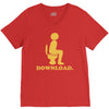 downloading poop V-Neck Tee