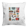 vintage electronic retro technology Throw Pillow