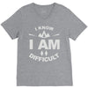 i know i am difficult ski mountain V-Neck Tee