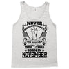 Never Underestimate Dog Rescuer Who Was Born November Tank Top