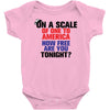 on a scale of one to america how free are you tonight Baby Bodysuit