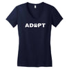 adopt paw sticker vinyl decal dog cat pet puppy Women's V-Neck T-Shirt