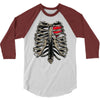 ribcage and heart 3/4 Sleeve Shirt