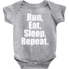 Run Eat Sleep Repeat Baby Onesie