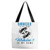 Uncle is my Name Fishing Is My Game Tote Bags
