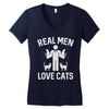 real men love cats (2) Women's V-Neck T-Shirt