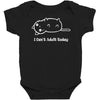 i can't adult today white logo Baby Bodysuit
